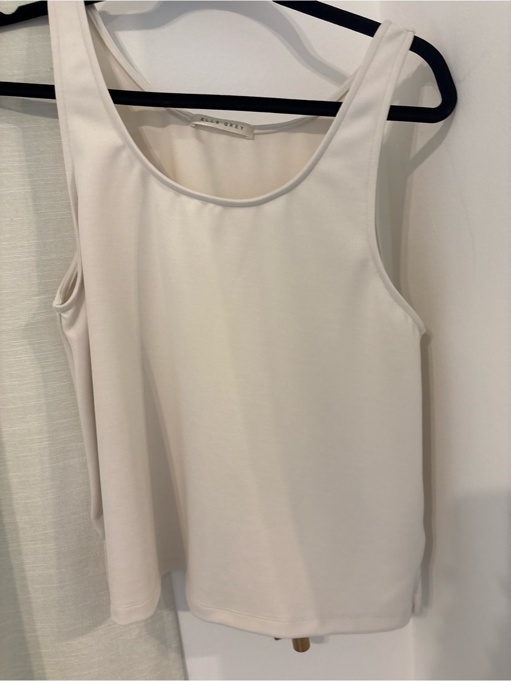 Cream Scoop Neck Tank Top